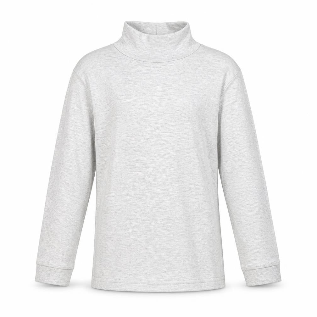 Marks & Spencer Girls Grey Cotton Basic T-Shirt Size 9-10 Years Mock Neck Pullover