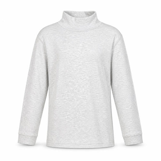 Marks & Spencer Girls Grey Cotton Basic T-Shirt Size 9-10 Years Mock Neck Pullover
