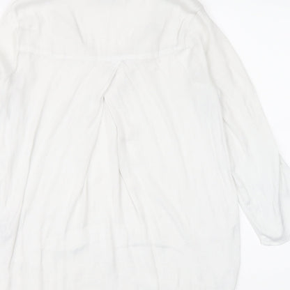 Stradivarius Womens White Polyester Basic Blouse Size XS V-Neck