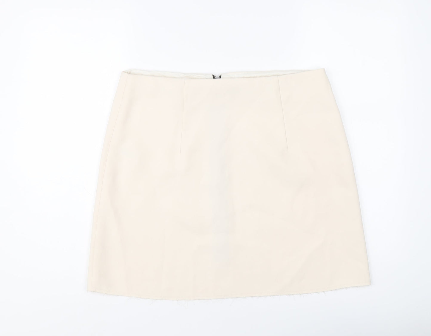 Topshop Womens Beige Polyester A-Line Skirt Size 14 Zip
