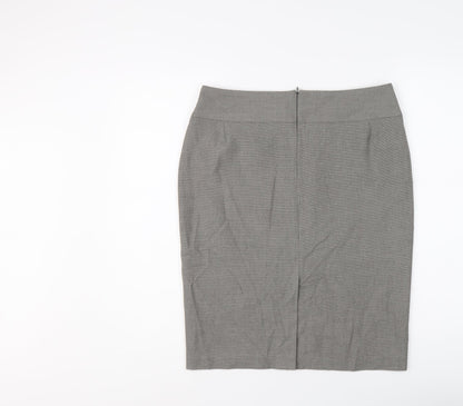 Marks & Spencer Womens Grey Polyester A-Line Skirt Size 12 Zip