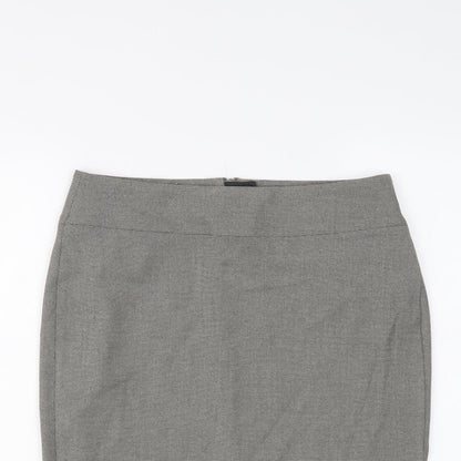 Marks & Spencer Womens Grey Polyester A-Line Skirt Size 12 Zip