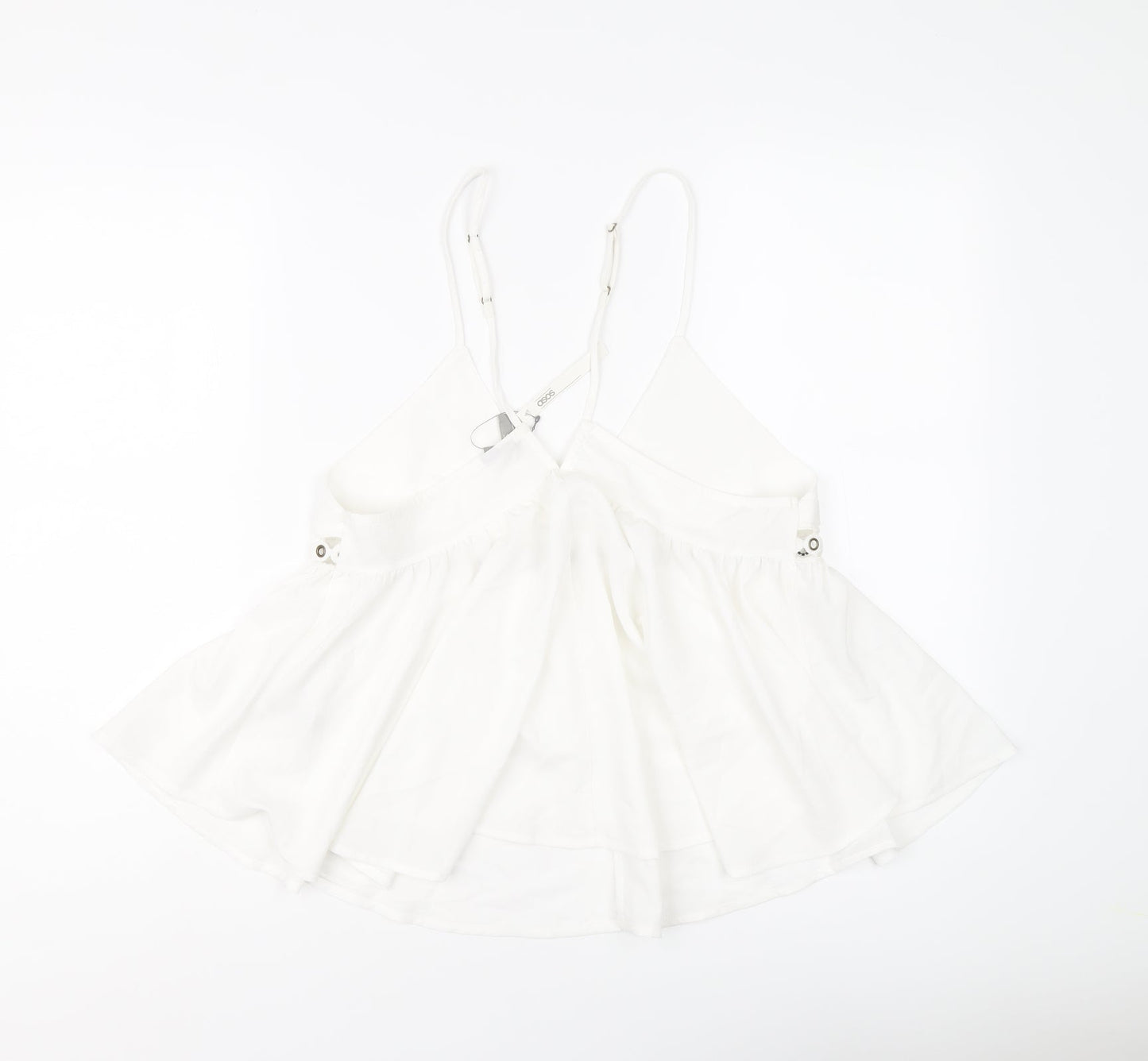 ASOS Womens Ivory Polyester Basic Tank Size 10 V-Neck