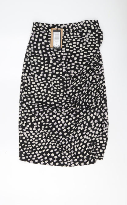 Vero Moda Womens Black Geometric Polyester A-Line Skirt Size M