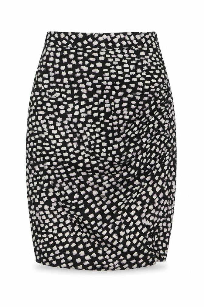 VERO MODA Womens Black Geometric Polyester A-Line Skirt Size M