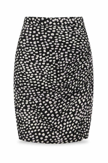Vero Moda Womens Black Geometric Polyester A-Line Skirt Size M