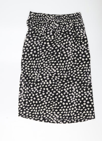 Vero Moda Womens Black Geometric Polyester A-Line Skirt Size M