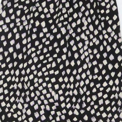 Vero Moda Womens Black Geometric Polyester A-Line Skirt Size M