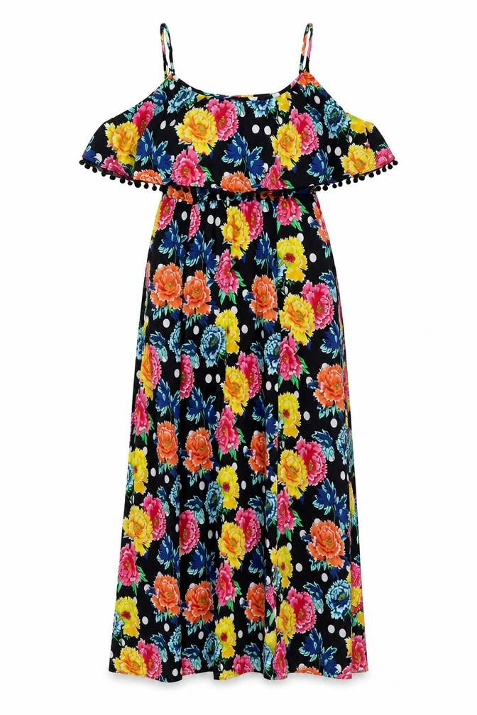 ASOS Womens Multicoloured Floral Polyester Maxi Size 12 Round Neck Pullover