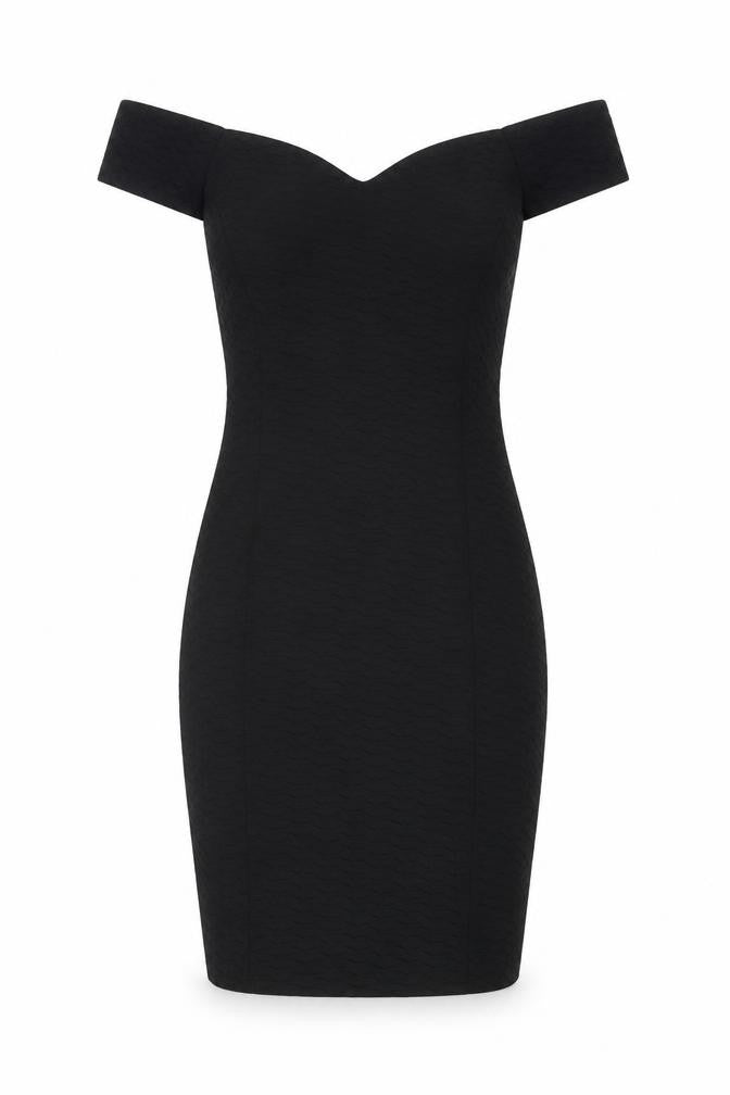 Miss Selfridge Womens Black Polyester Bodycon Size 6 Off the Shoulder Pullover