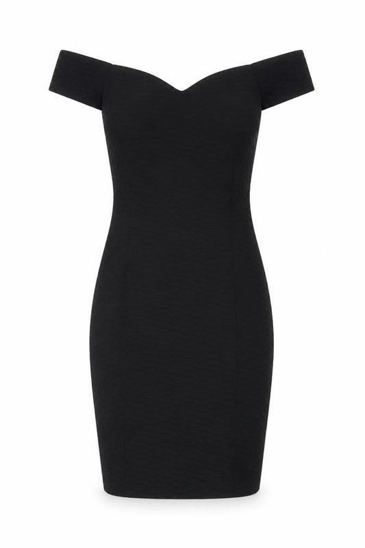 Miss Selfridge Womens Black Polyester Bodycon Size 6 Off the Shoulder Pullover