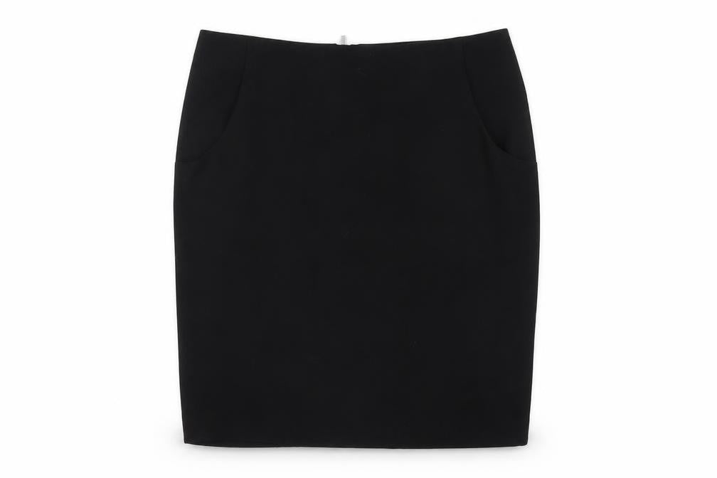 H&M Womens Black Polyester Straight & Pencil Skirt Size 10 Zip