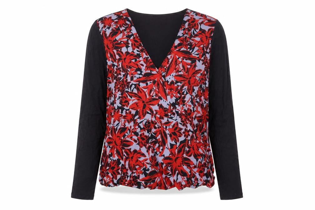 Per Una Womens Blue Floral Polyester Basic Blouse Size 12 V-Neck
