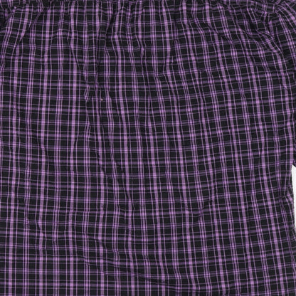 Noisy May Womens Purple Plaid Cotton Basic Button-Up Size S Collared