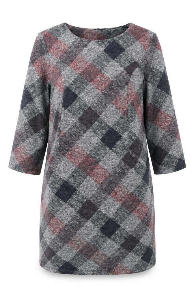 Roman Womens Multicoloured Geometric Polyester Shift Size 14 Round Neck Pullover
