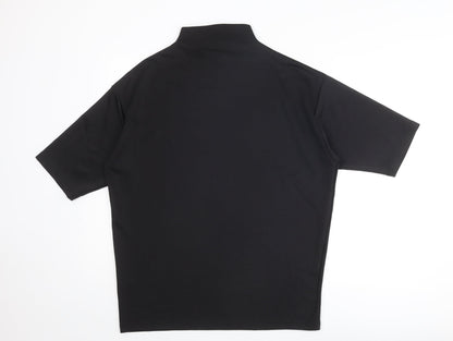 Back view of ASOS women’s black polyester mini size 2xs mock neck pullover