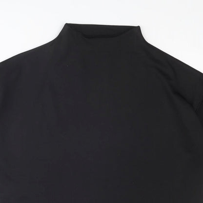 Close-up detail of ASOS women’s black polyester mini size 2xs mock neck pullover