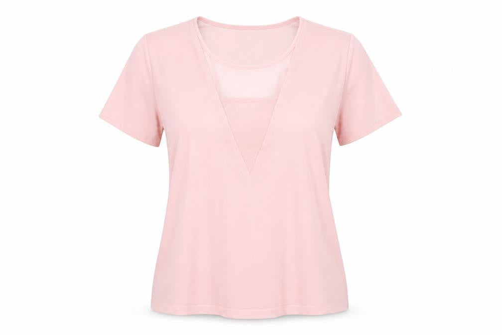 Warehouse Womens Pink Polyester Basic T-Shirt Size 14 Round Neck