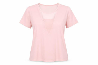Warehouse Womens Pink Polyester Basic T-Shirt Size 14 Round Neck