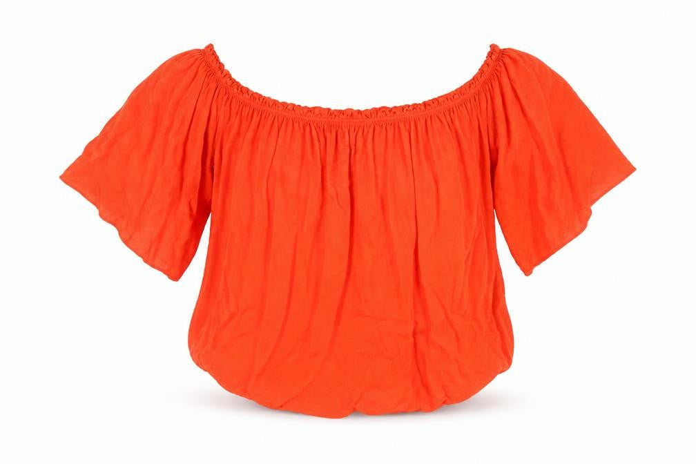 Zara Womens Red Polyester Basic Blouse Size S Boat Neck