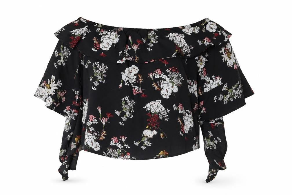 Lola May Womens Multicoloured Floral Polyester Basic Blouse Size 12 Boat Neck