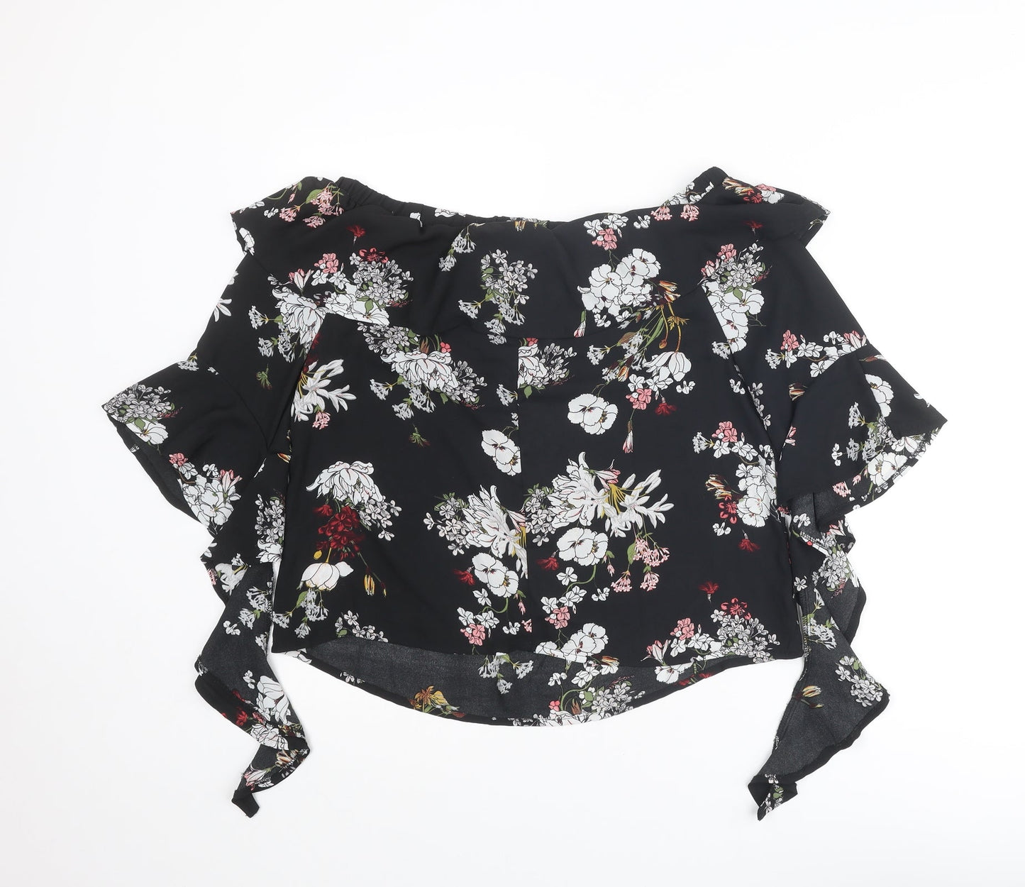 Lola May Womens Multicoloured Floral Polyester Basic Blouse Size 12 Boat Neck