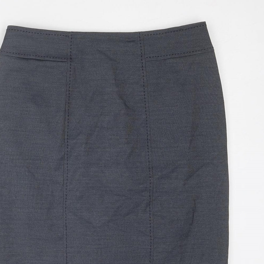 Marks and Spencer Womens Blue Polyester Straight & Pencil Skirt Size 10 Zip
