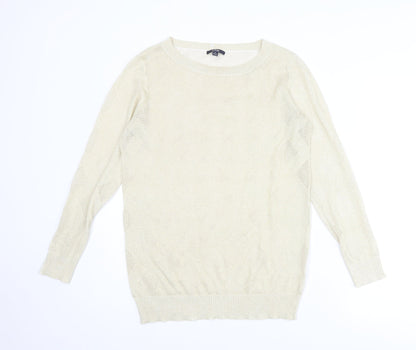 Kiabi Womens Gold Round Neck Acrylic Pullover Jumper Size M