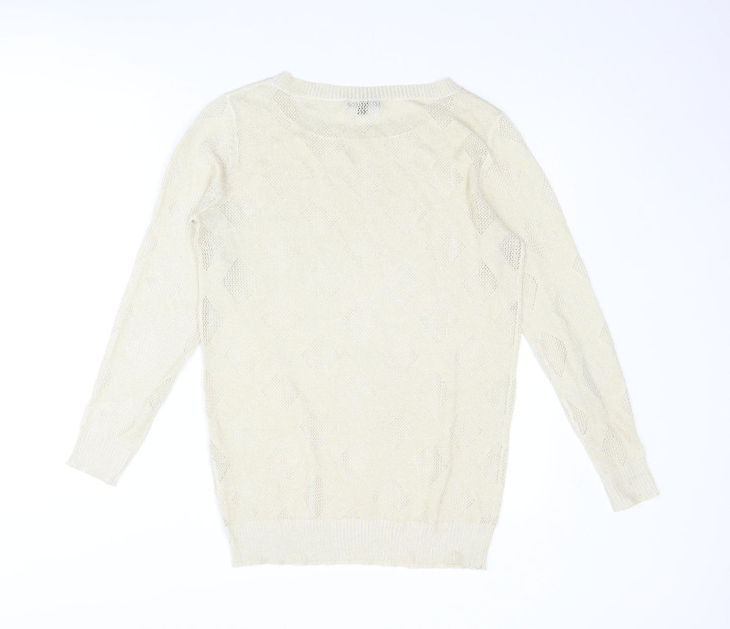 Kiabi Womens Gold Round Neck Acrylic Pullover Jumper Size M