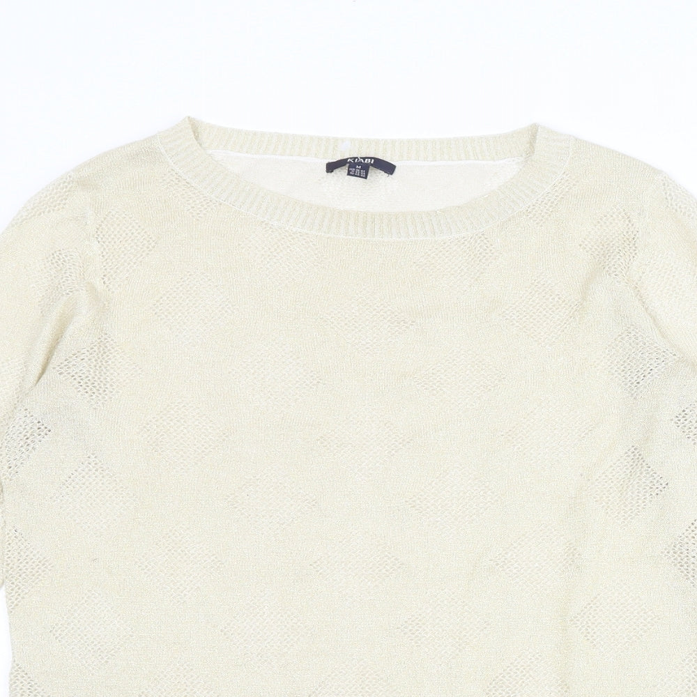Kiabi Womens Gold Round Neck Acrylic Pullover Jumper Size M