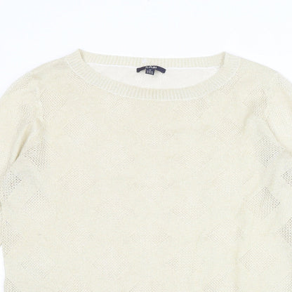 Kiabi Womens Gold Round Neck Acrylic Pullover Jumper Size M