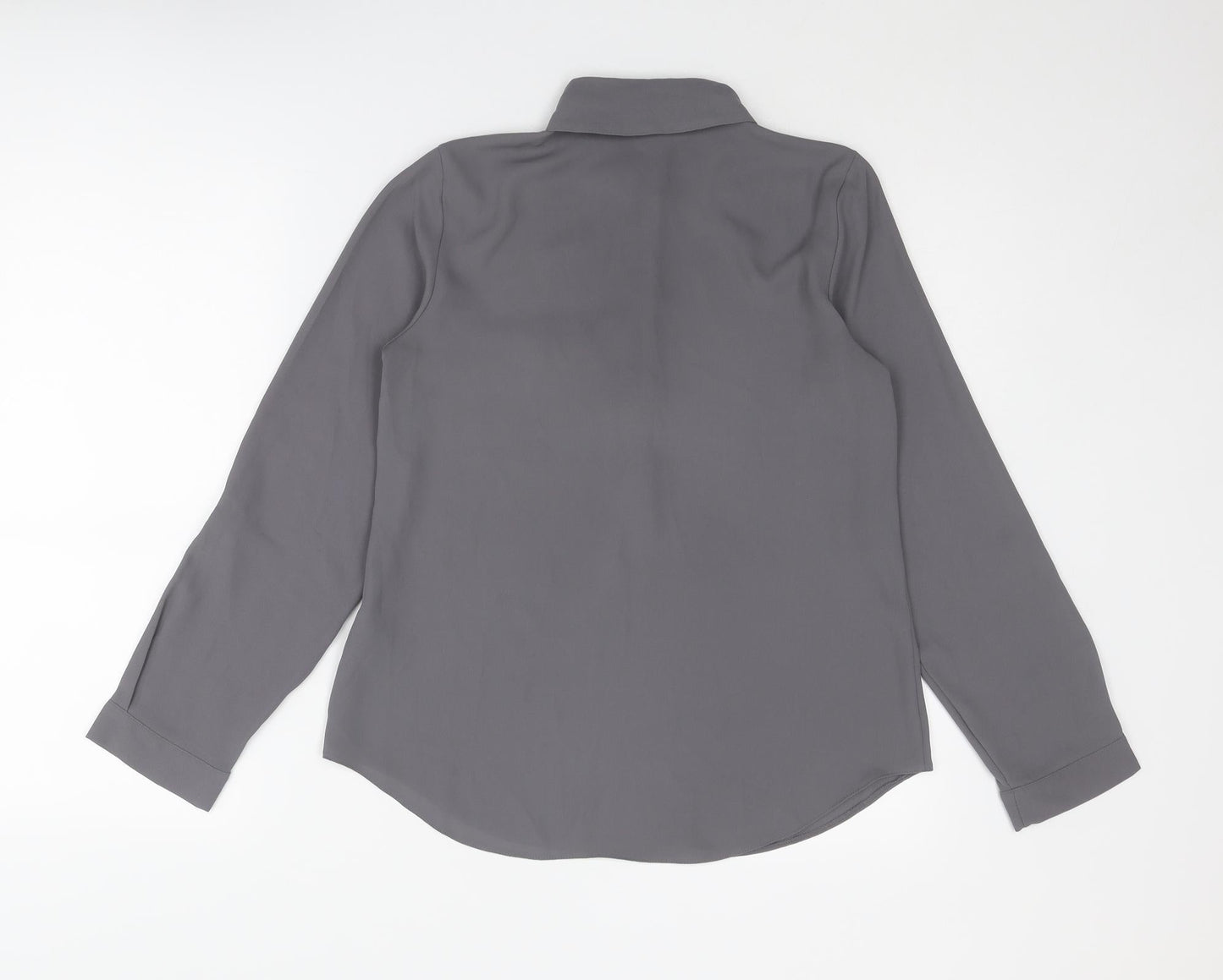 Dorothy Perkins Womens Grey Polyester Basic Blouse Size 6 Collared