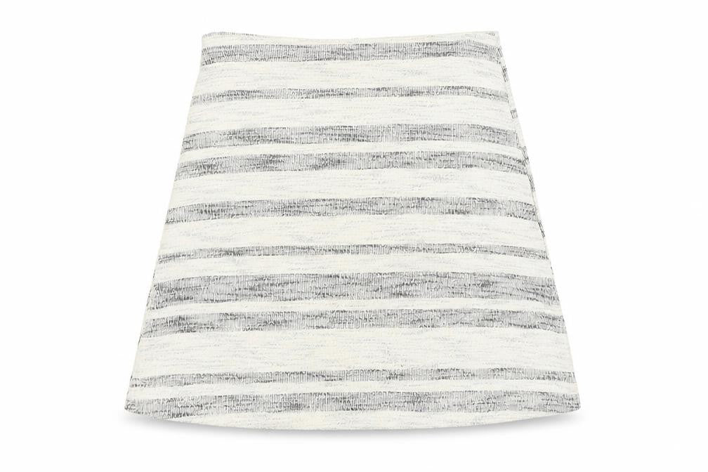 Topshop Womens Ivory Striped Cotton A-Line Skirt Size 8 Zip