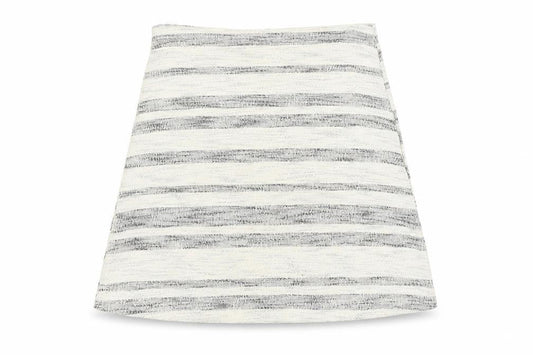 Topshop Womens Ivory Striped Cotton A-Line Skirt Size 8 Zip
