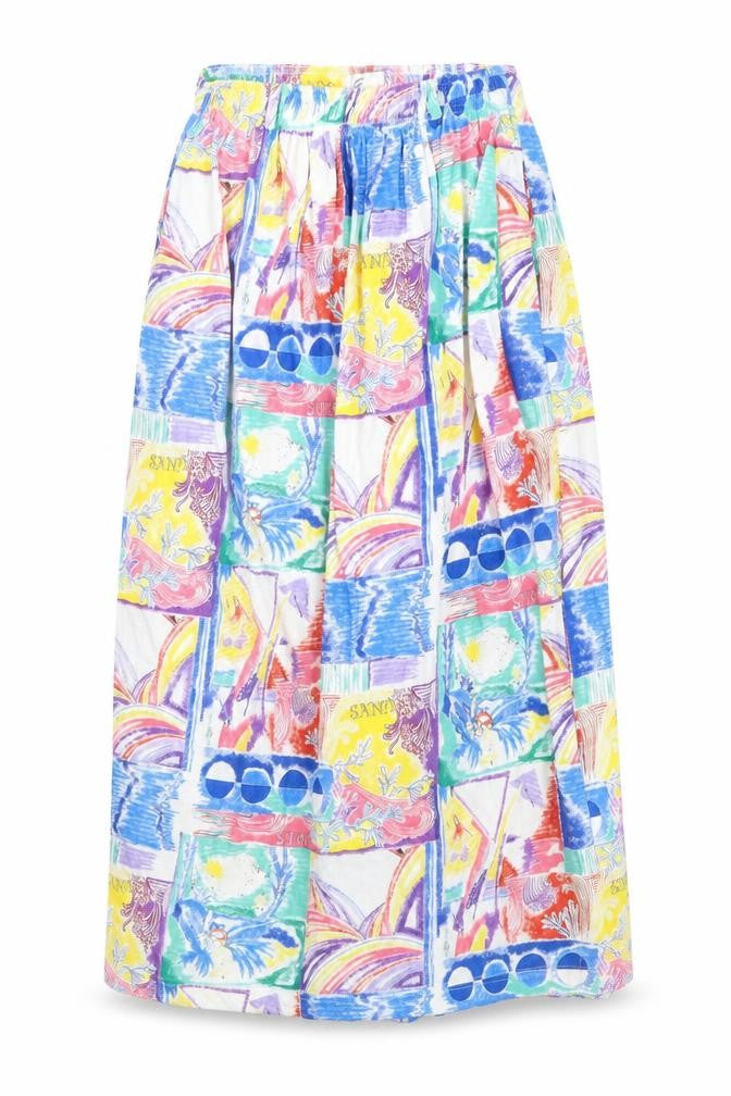Emreco Womens Multicoloured Geometric Polyester A-Line Skirt Size 12