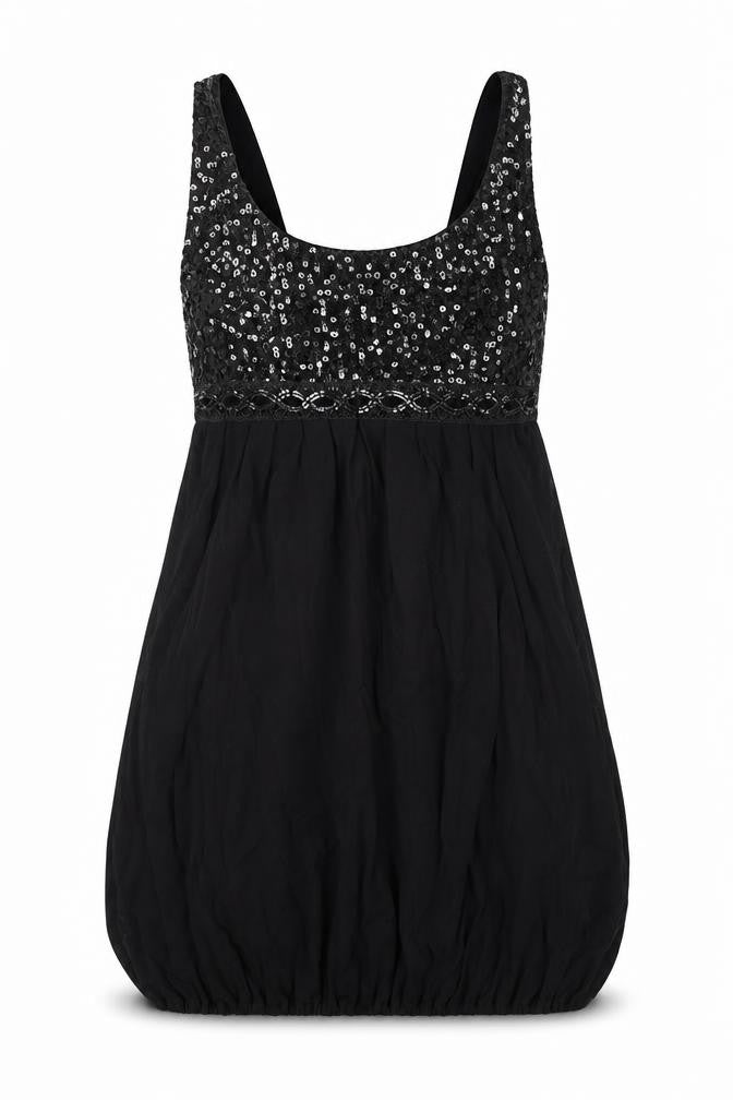 Rare Womens Black Polyester Tunic Tank Size 8 Scoop Neck