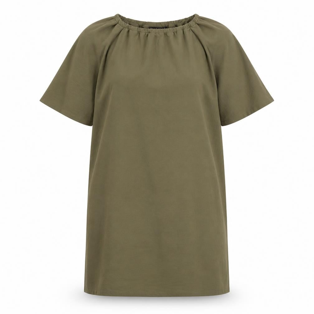 Boohoo Womens Green Polyester A-Line Size 6 Boat Neck Pullover