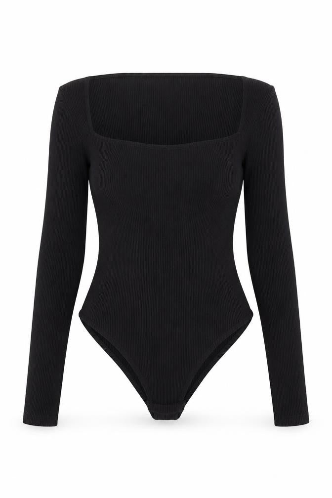 H&M Womens Black Viscose Bodysuit One-Piece Size 12 Pullover