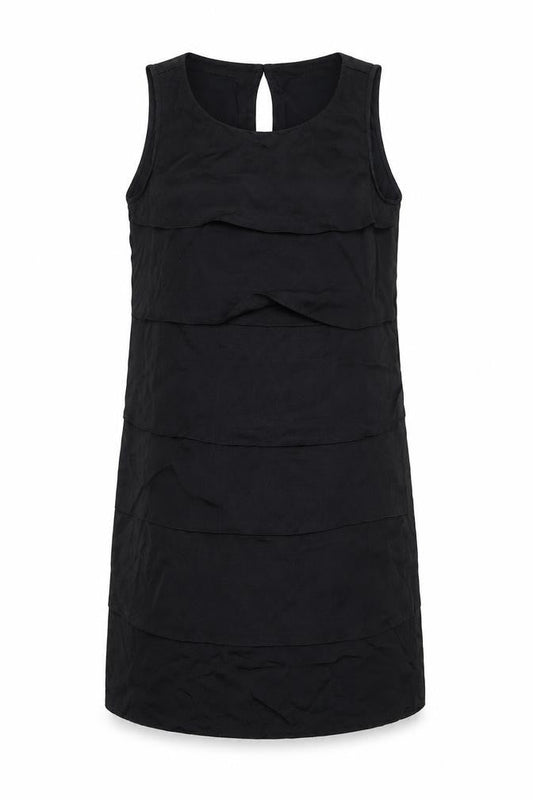 Mango Womens Black Polyester Shift Size M Round Neck Button