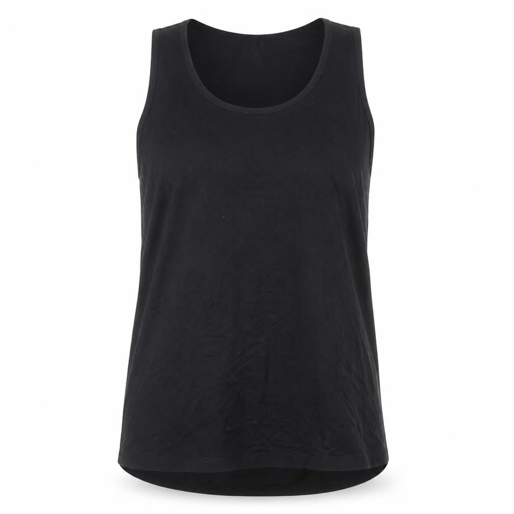 Zara Womens Black Cotton Basic Tank Size M Scoop Neck