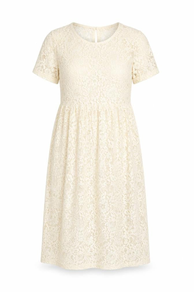 Miss Selfridge Womens Ivory Geometric Cotton A-Line Size 10 Round Neck Button