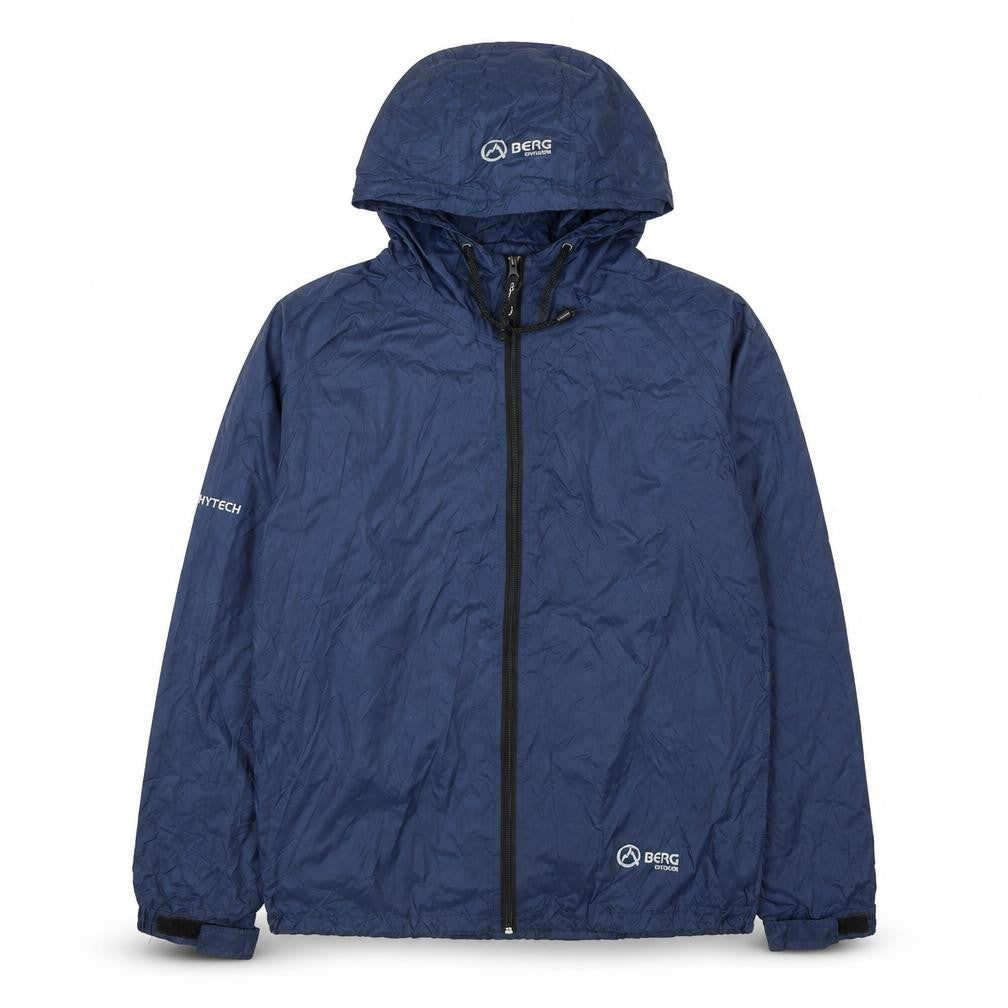 Berg Mens Blue Windbreaker Jacket Size S Zip