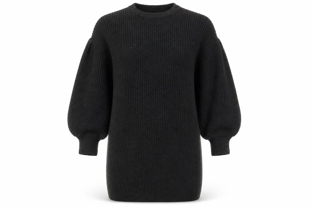 Micha Lounge Womens Grey Acrylic Jumper Dress Size M Round Neck Pullover