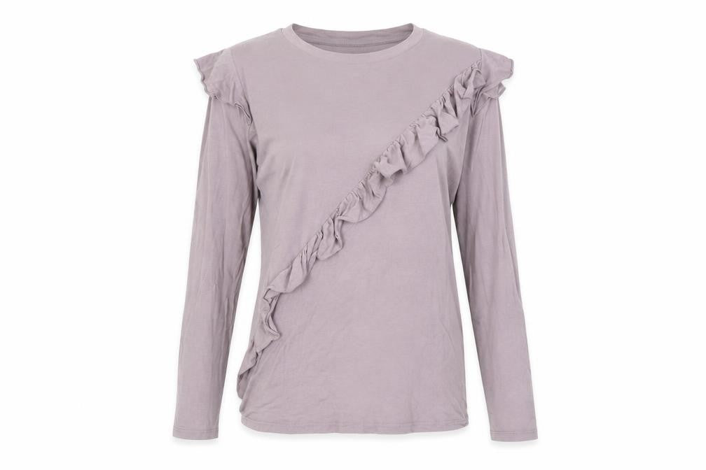 Topshop Womens Purple Viscose Basic T-Shirt Size 6 Round Neck
