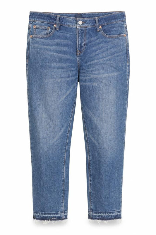Gap Womens Blue Cotton Tapered Jeans Size 32 in Regular Zip