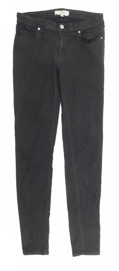Mango Womens Black Cotton Skinny Jeans Size 10 Regular Zip