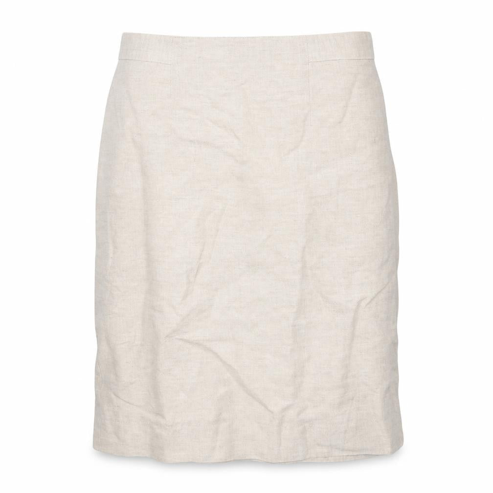 Daniel D Womens Beige Linen A-Line Skirt Size 12 Zip