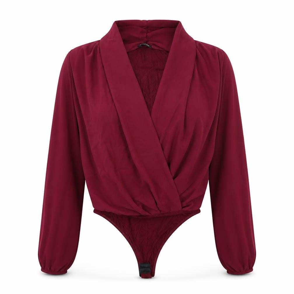 Boohoo Womens Purple Polyester Bodysuit One-Piece Size 10 Hook & Eye