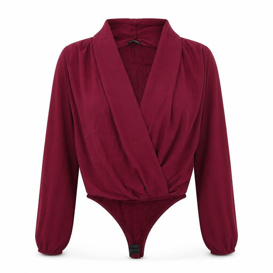Boohoo Womens Purple Polyester Bodysuit One-Piece Size 10 Hook & Eye