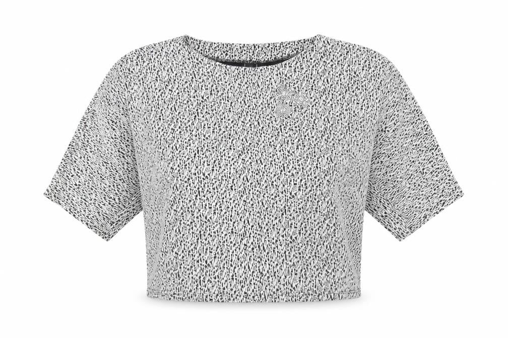 Zara Womens White Geometric Viscose Basic Blouse Size M Boat Neck